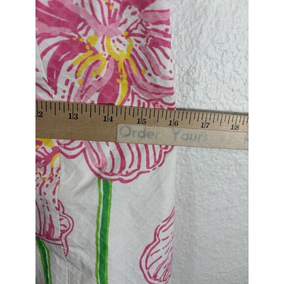 LILLY PULITZER Resort White Clover Cup Janice Shift Size 10 Pink w/Gold Soutache - Picture 5 of 11